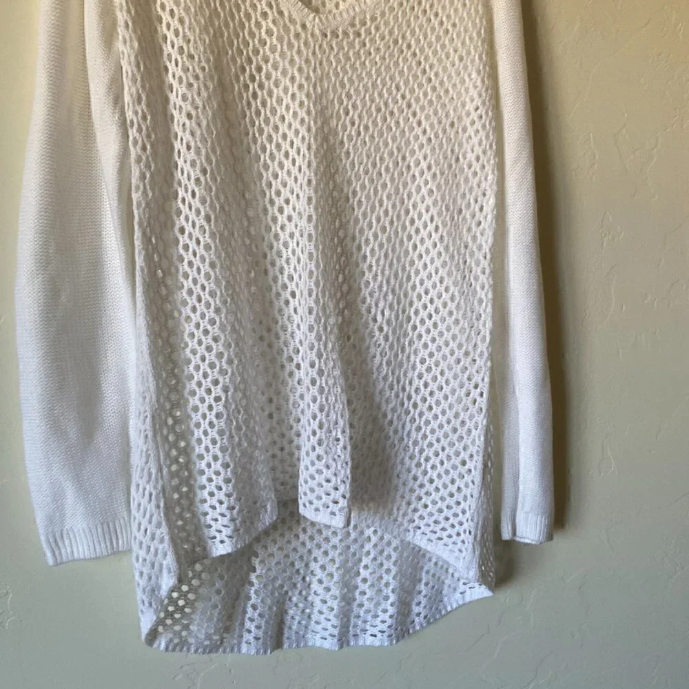 14th & Union Open Crochet Knit Sweater Size Large
